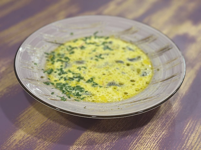 Грибная юшка с печеной картошкой