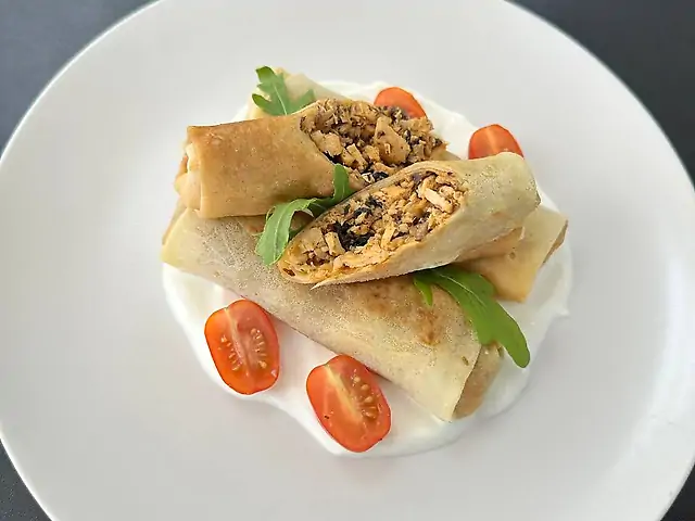 Млинці курка-гриби