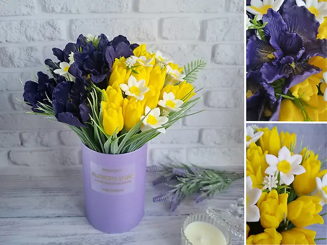 Irises and tulips