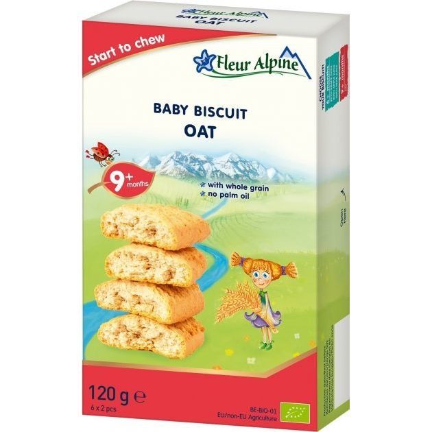 Дитяче печиво Fleur Alpine ORGANIC  "OAT" (вівсяне) 120г.