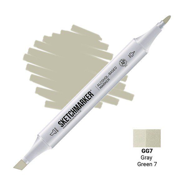 Маркер #d6d5c5, Цвет маркера: Gray Green 7 (Серо-зелёный 7), SM-GG07, SKETCHMARKER), SM