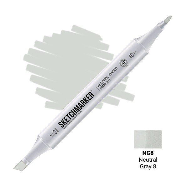 Маркер #d6d9d6, Цвет: Neutral Gray 8 (Нейтральный серый 8), SM-NG08, SKETCHMARKER), SM
