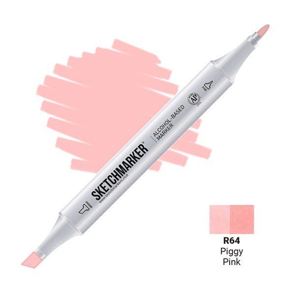 Маркер #ffc4c6, Цвет маркера: Piggy Pink (Поросячий розовый), SM-R064, SKETCHMARKER), SM