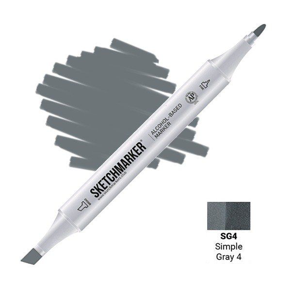 Маркер #76848a, Цвет маркера: Simple Gray 4 (Простой серый 4), SM-SG04, SKETCHMARKER), SM