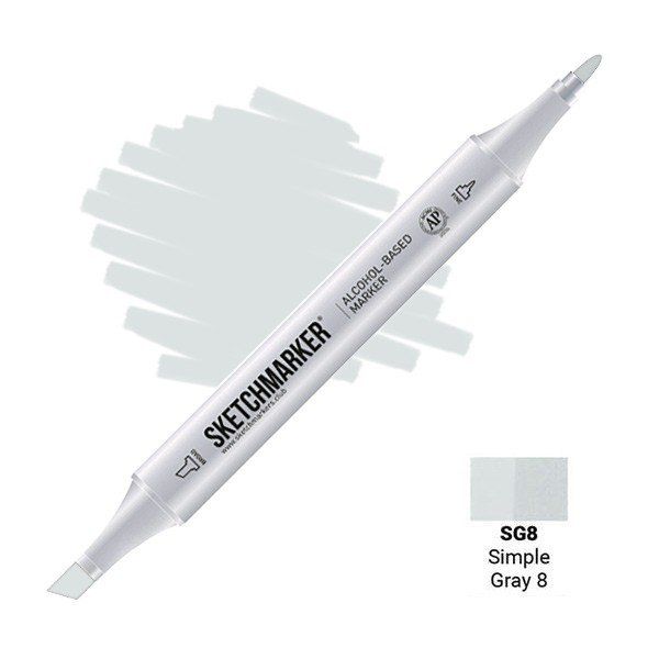 Маркер #d9dfde, Цвет: Simple Gray 8 (Простой серый 8), SM-SG08, SKETCHMARKER), SM
