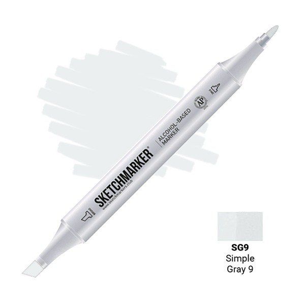 Маркер #e4e6e6, Цвет маркера: Simple Gray 9 (Простой серый 9), SM-SG09, SKETCHMARKER), SM