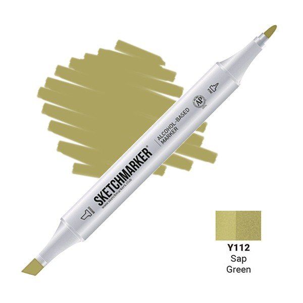 Маркер #bbb47c, Цвет: Sap Green (Зелёная краска из крушины), SM-Y112, SKETCHMARKER), SM