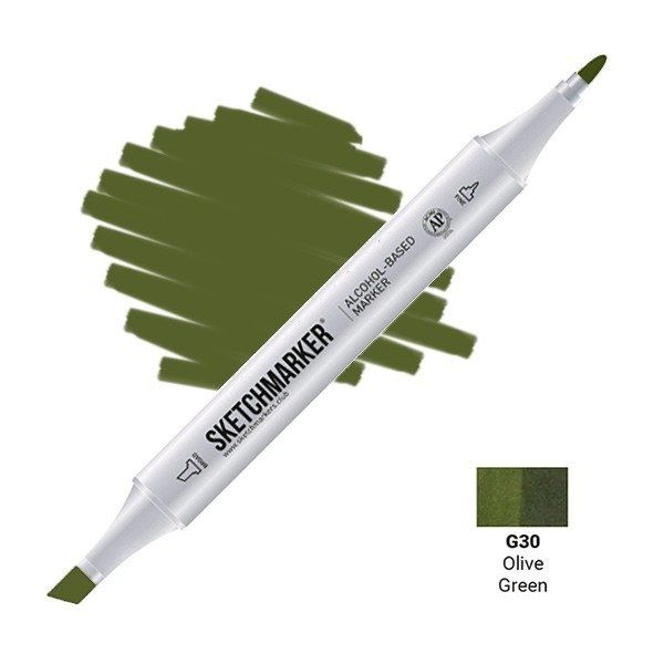 Маркер #58652f, Цвет маркера: Olive Green (Оливковый зеленый), SM-G030, SKETCHMARKER), SM