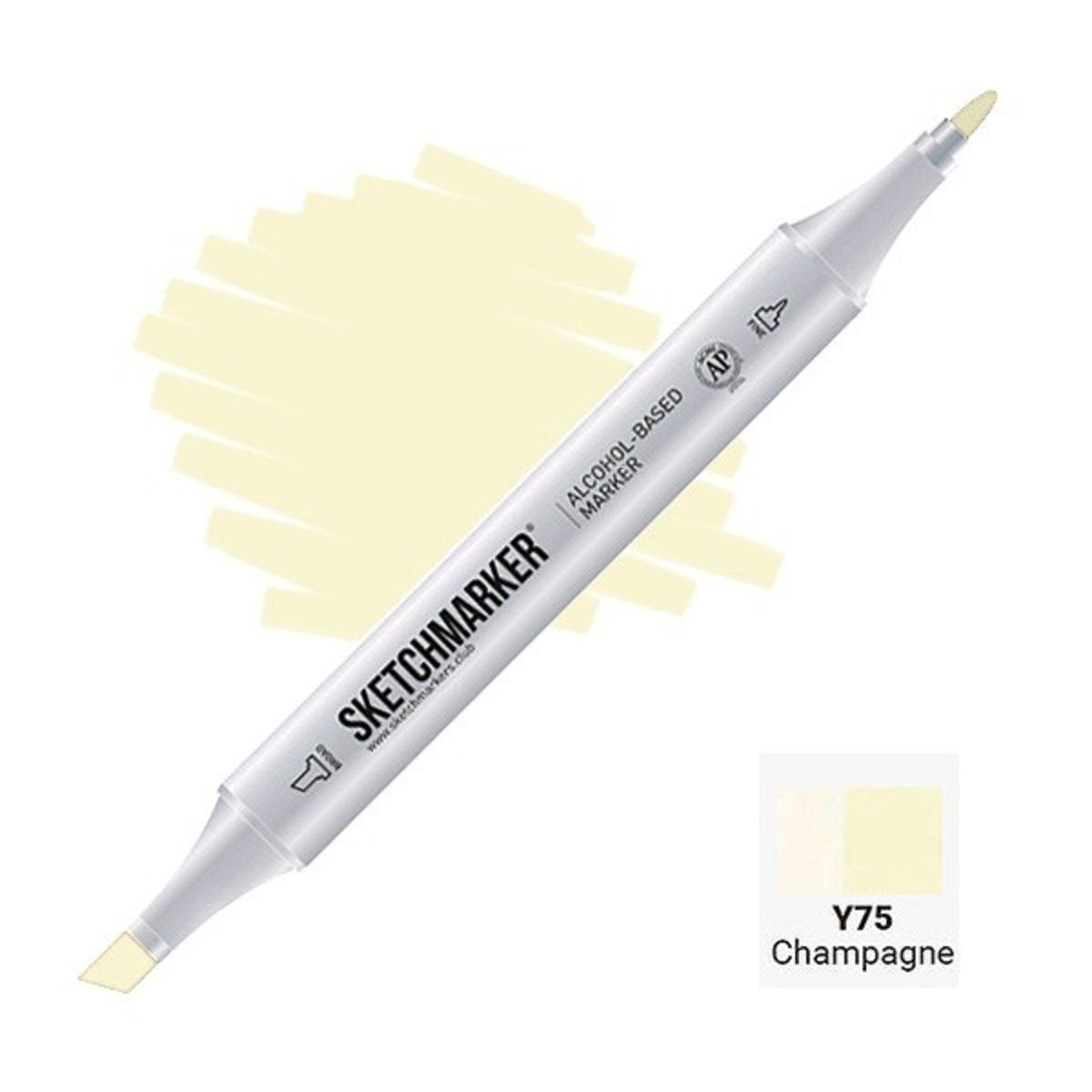 Маркер #f7f4ce, Цвет маркера: Champagne (Шампань), SM-Y075, SKETCHMARKER), SM