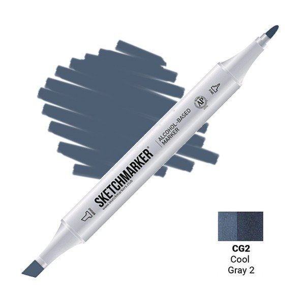Маркер #52627b, Цвет: Cool gray 2 (Прохладный серый 2), SM-CG02, SKETCHMARKER), SM