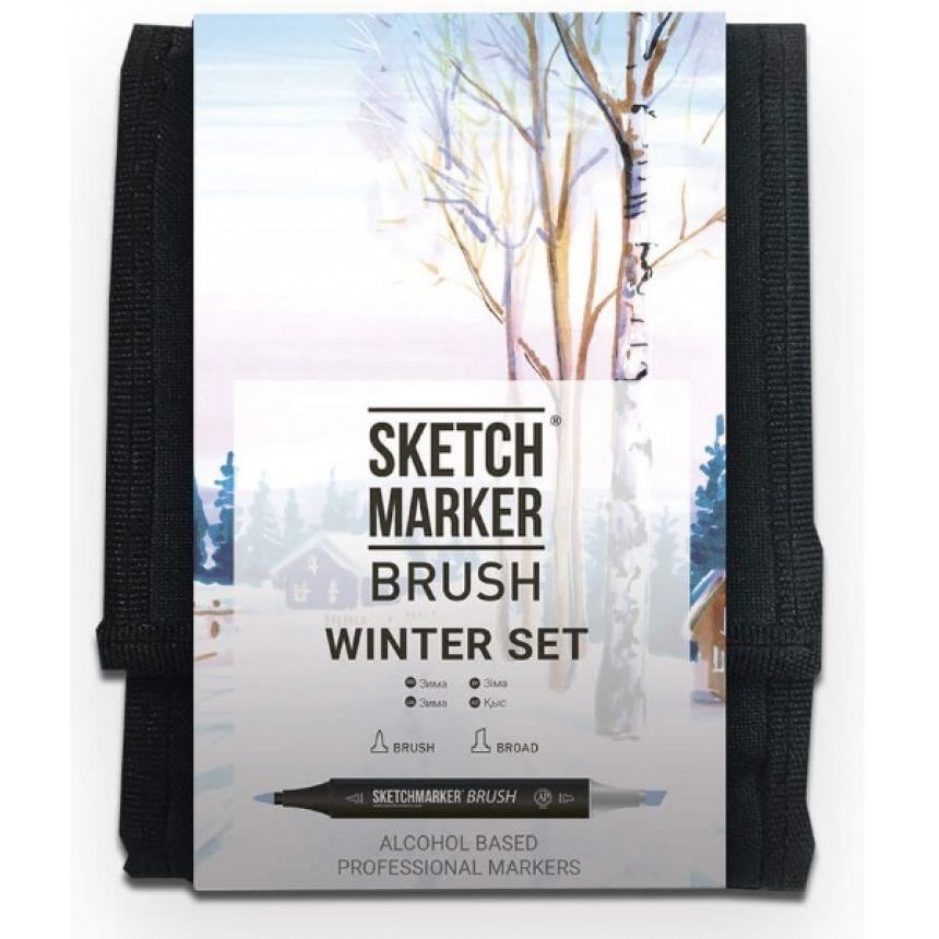 Набір маркерів SketchMarker Brush "Зима" 12 шт, SMB-12WINT