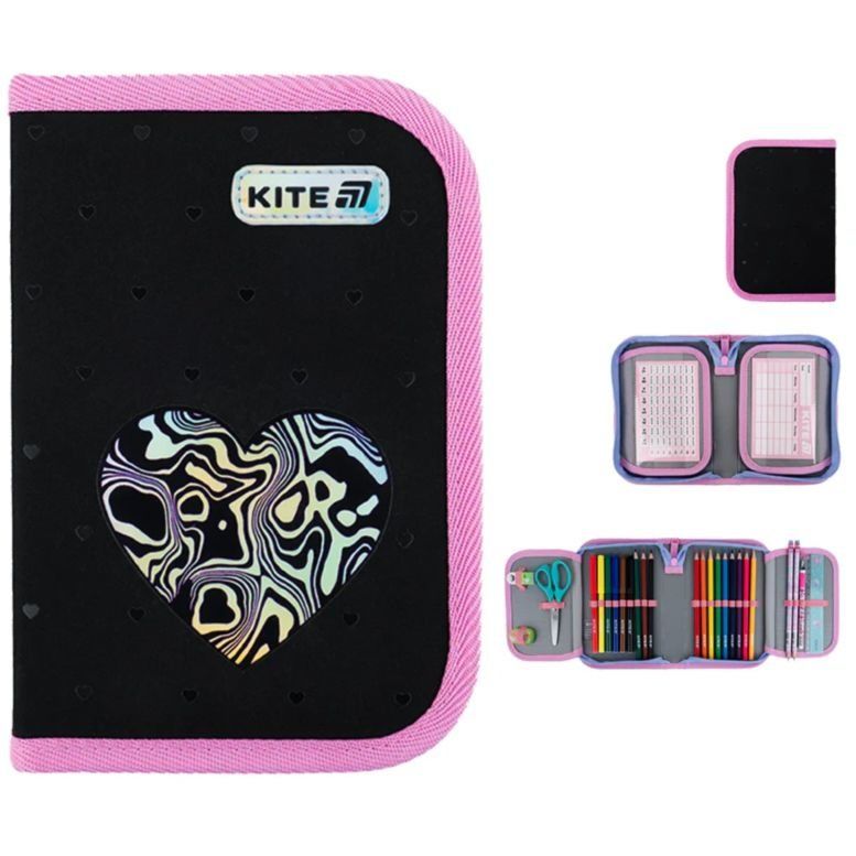 Пенал Kite 1 від., 2 відв., з наповненням 622H Love is