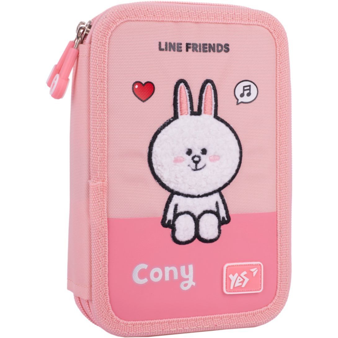 Пенал твердий YES подвійний HP-01 Line Friends Pretty Choco and Cony