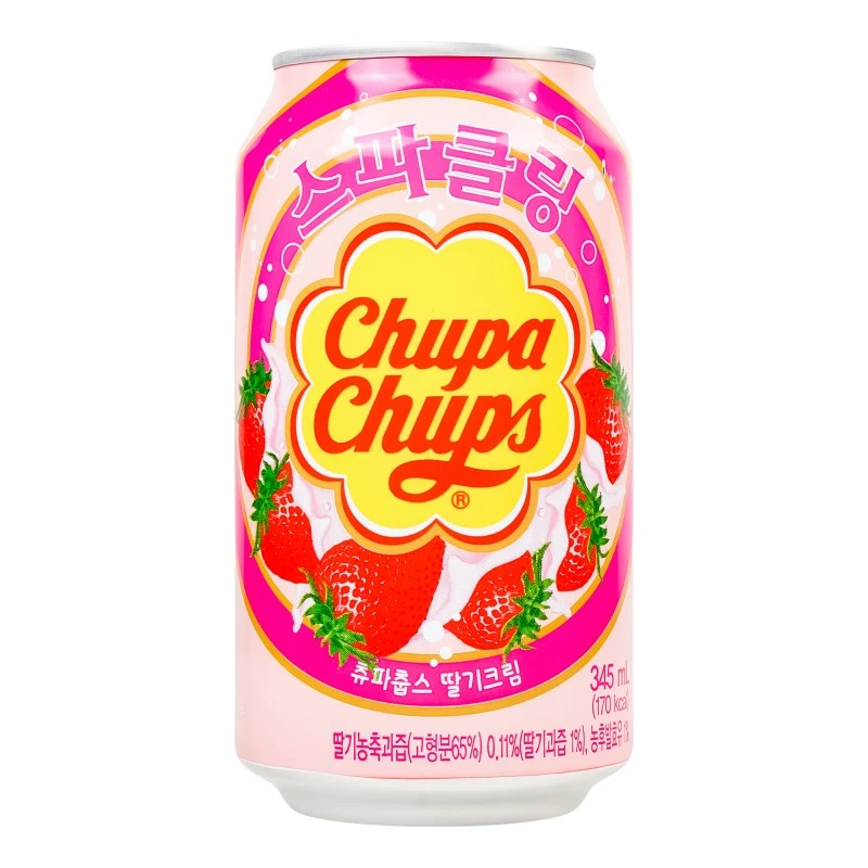 Напій газований Strawberry Cream ж/б Chupa Chups, 0.345 л