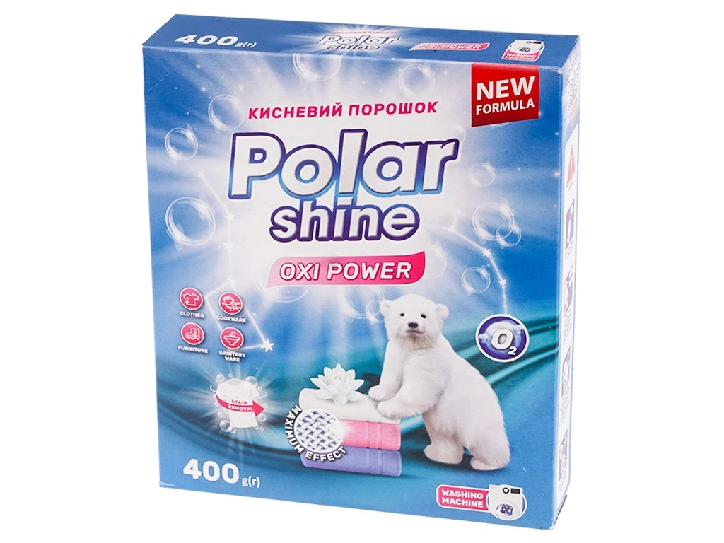 Порошок для прання  Oxi Power для всіх типів прання Polar Shine, 400 г