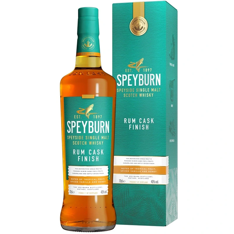 Віскі односолодовий Шотладський Rum Cask Finish 40% у коробці Speyburn 0.7л