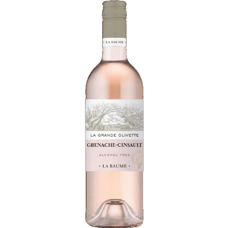 Вино безалкогольне рожеве напівсолодке Grenache Cinsault Grande Olivette Domaine de la Baume, 0.75л