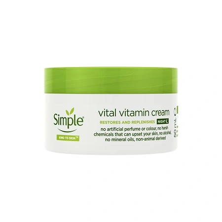 Крем для обличчя нічний вітамінний Kind to skin Simple 50 мл