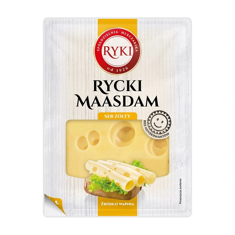 Сир твердий 45% Maasdam Ryki, 125 г