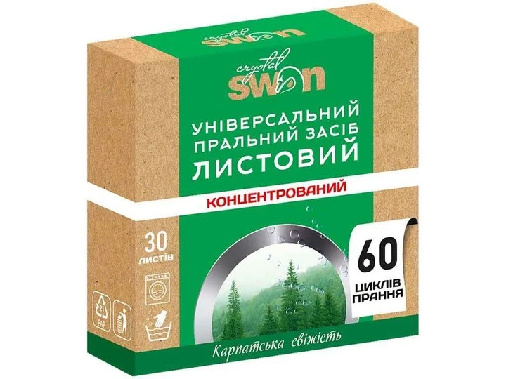 Універсальний пральний засіб листовий Карпатська свіжість TM Crystal , 30шт