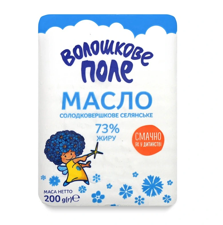 Масло солодковершкове 73% Селянське Волошкове Поле, 200 г