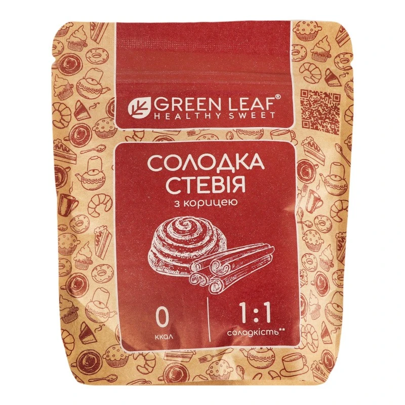 Стевія солодка з корицею 1:1 Green Leaf д/п 100г