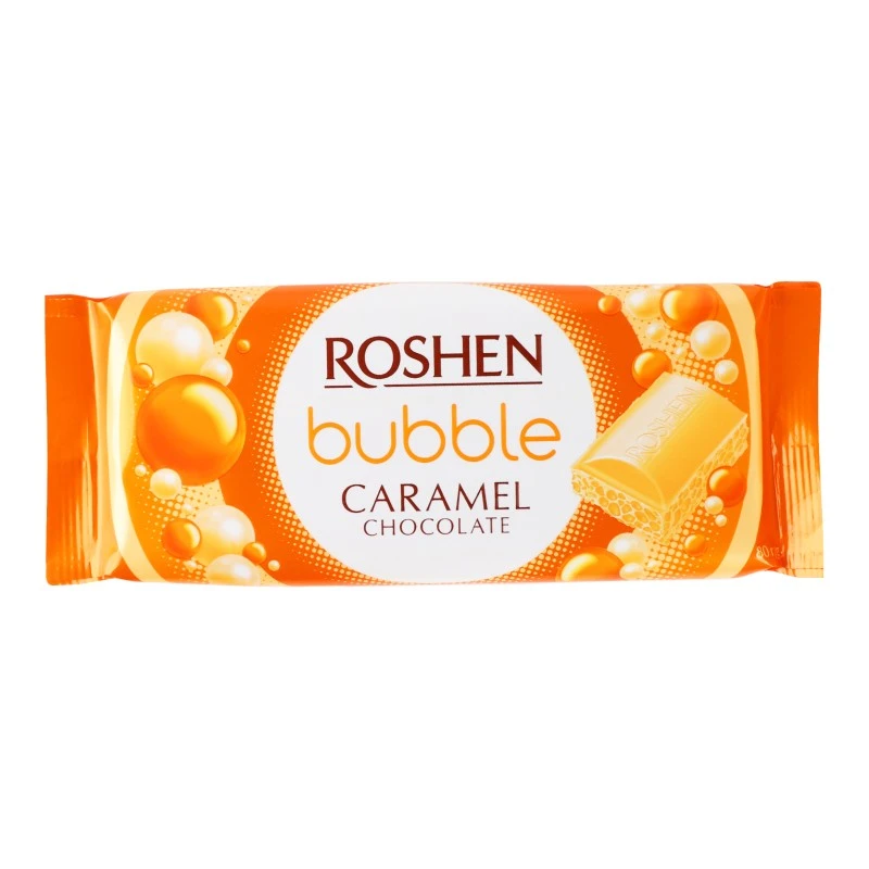 Шоколад білий пористий карамельний Roshen, 80 г