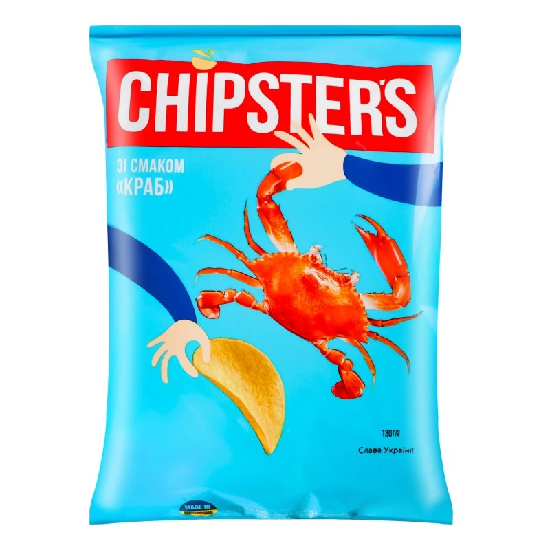 Чіпси зі смаком краба Chipster&#039;s, 130 г