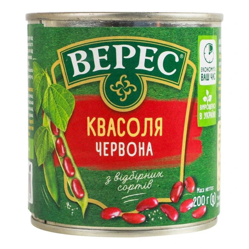 Консервована квасоля червона Ніжна Верес, 200 г