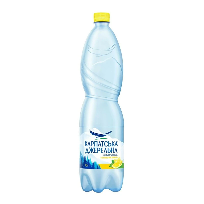 Вода сильногазована з лимоном Карпатська Джерельна, 1,5 л