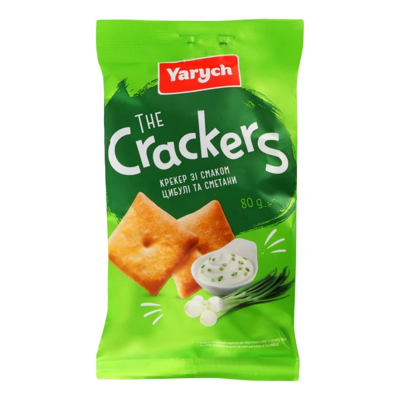 Крекер зі смаком цибулі та сметани The Crackers Yarych, 80 г