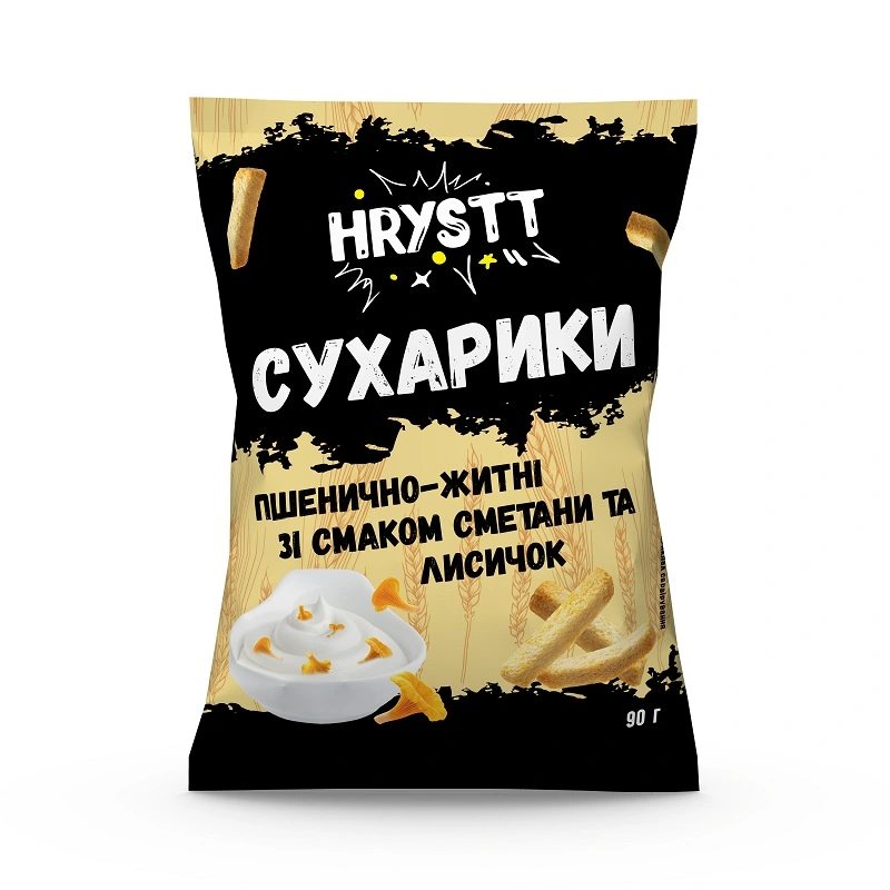 Сухарики зі смаком сметани та лисичок Hrystt, 90 г