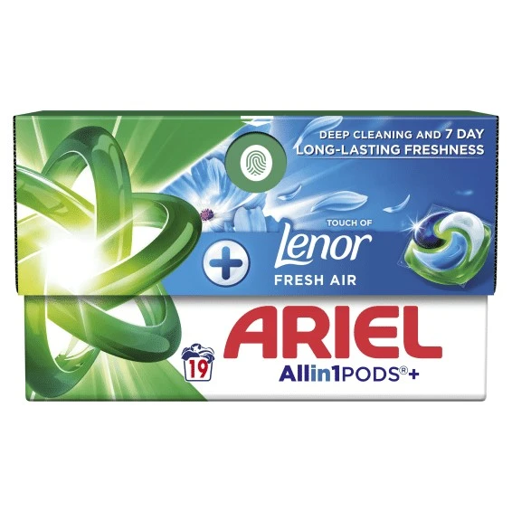 Гель-капсули для прання З дотиком Lenor Свіже повітря Ariel, 19*20.8 г