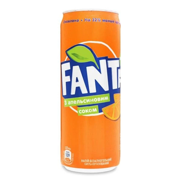 Напій газований Апельсин ж/б Fanta, 0.33 л