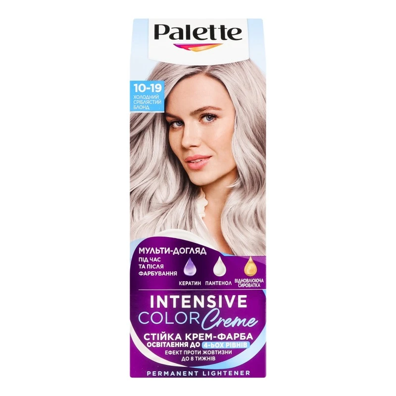 Крем-фарба для волосся стійка Інтенсивний колір 10-19 Palette, 1шт
