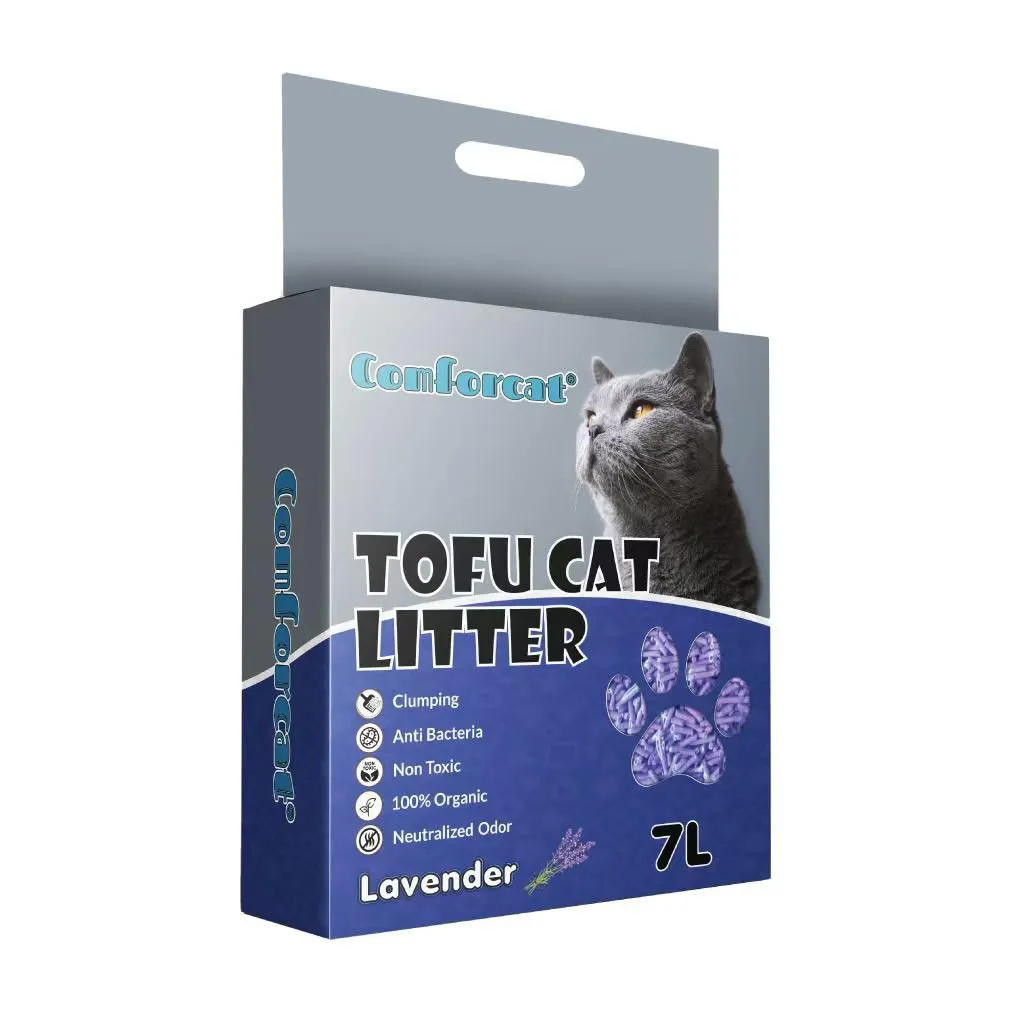 Наповнювач соєвий для котячого туалету з ароматом лаванди Comforcat, 2.5 кг