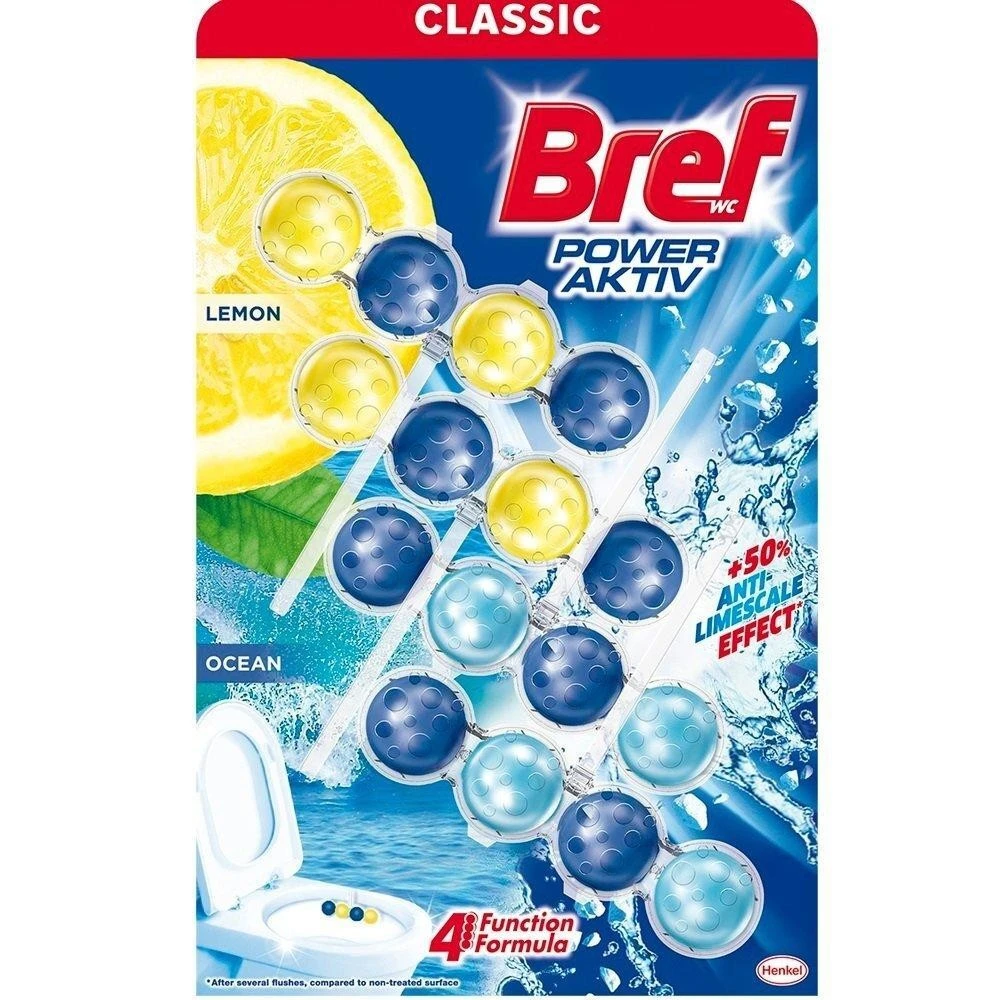 Блок для очищення унітазу Lemon-Ocean Classic Power Activ Bref, 4 шт/уп.