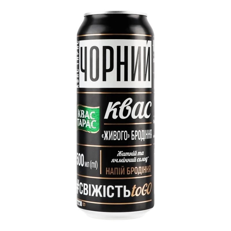 Квас Чорний ж/б Квас Тарас, 0.5 л