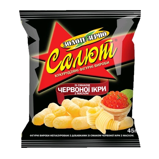 Кукурудзяні палички зі смаком червоної ікри і масла Салют, 45 г