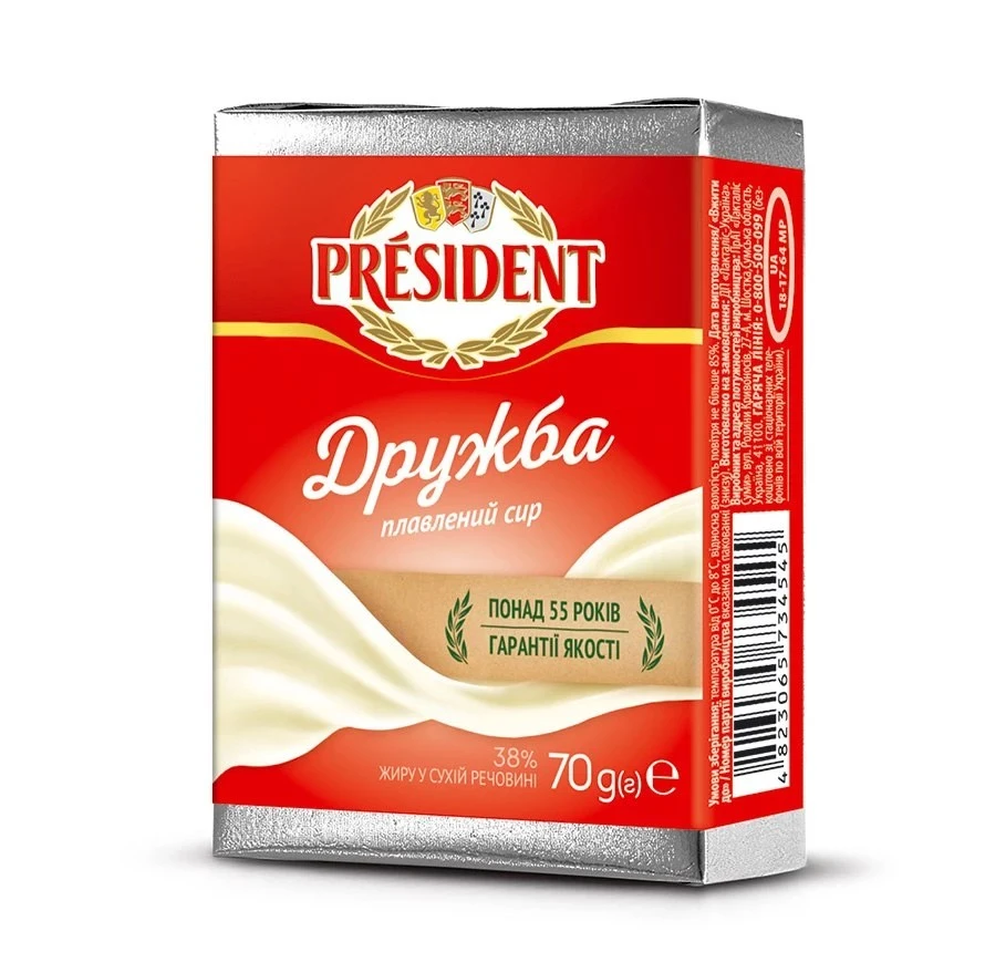 Сир плавлений President Дружба, 70г