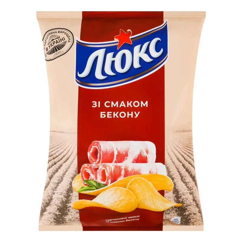 Чіпси зі смаком бекона Люкс, 105 г