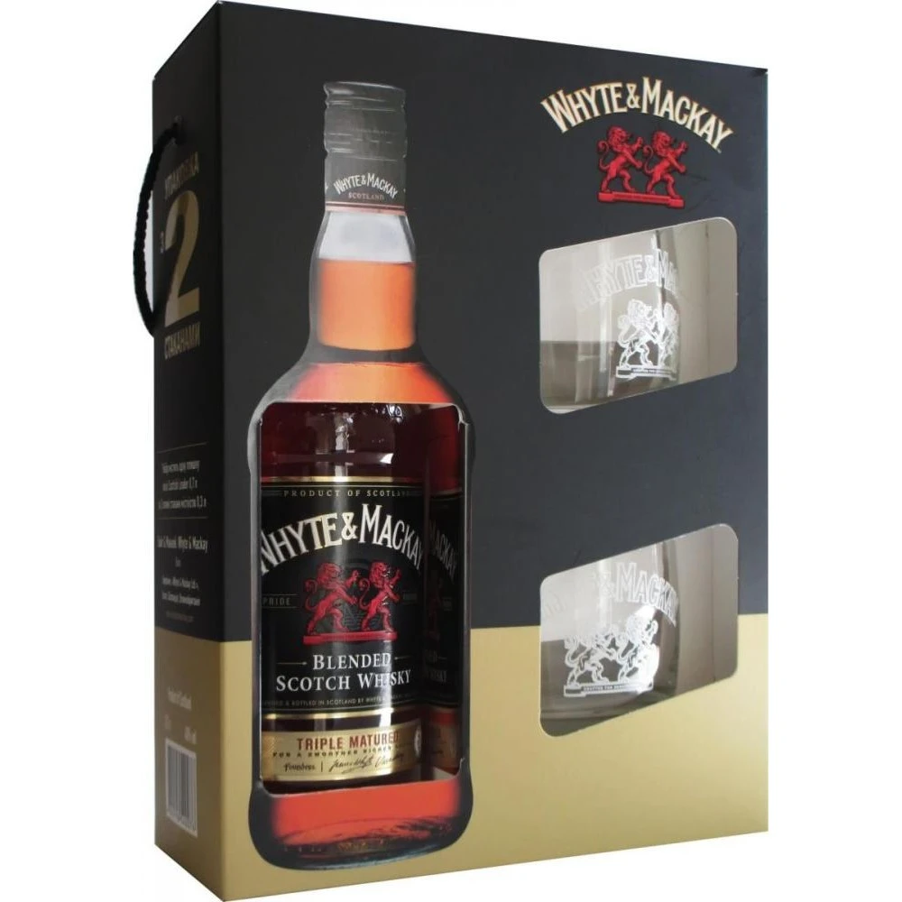 Набір Віскі Whyte&amp;Mackay, 0,7 л + 2 склянки