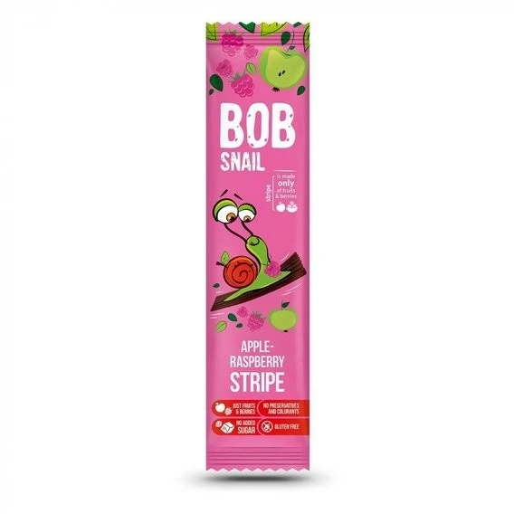 Цукерка фруктово-ягідна Apple-raspberry Stripe Bob Snail, 14 г