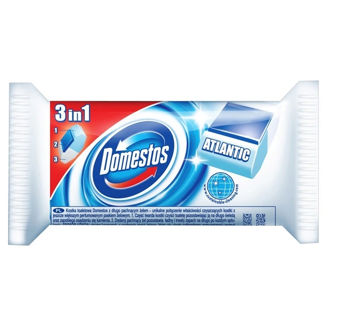 Блок для очищення унітазу змінний Атлантік Сила 3в1 Domestos, 1 шт/уп.