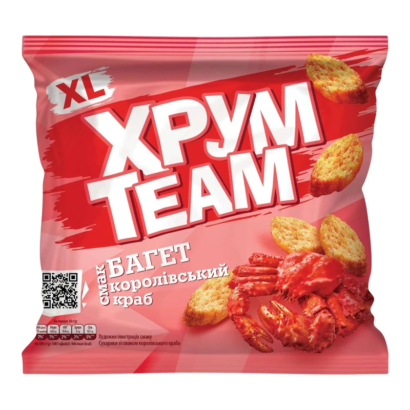 Сухарики Королівський краб Багет м/у ХрумTeam, 100 г