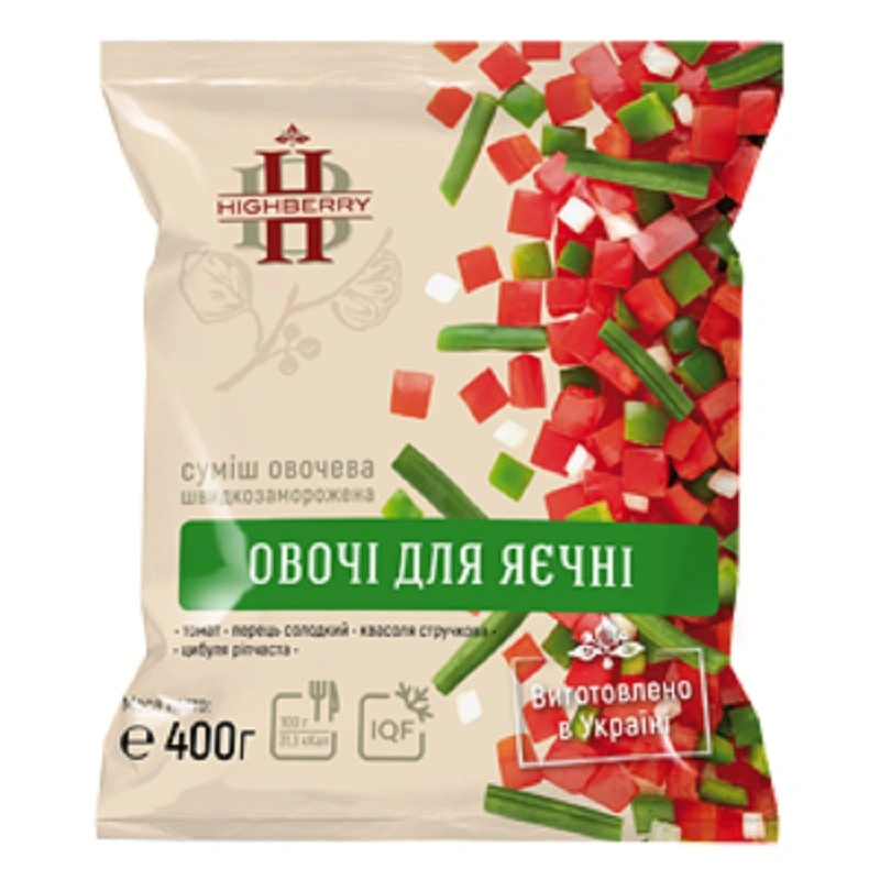 Суміш овочева швидкозаморожена Овочі для яєчні Highberry м/у 400г