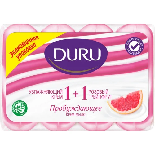 Крем-мило туалетне 1+1 Рожевий грейпфрут DURU, 4х80г