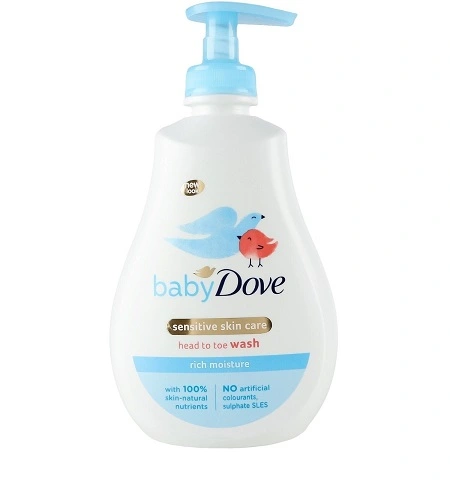 Гель для душу та шампунь для дітей Rich moisture Baby Dove, 400 мл