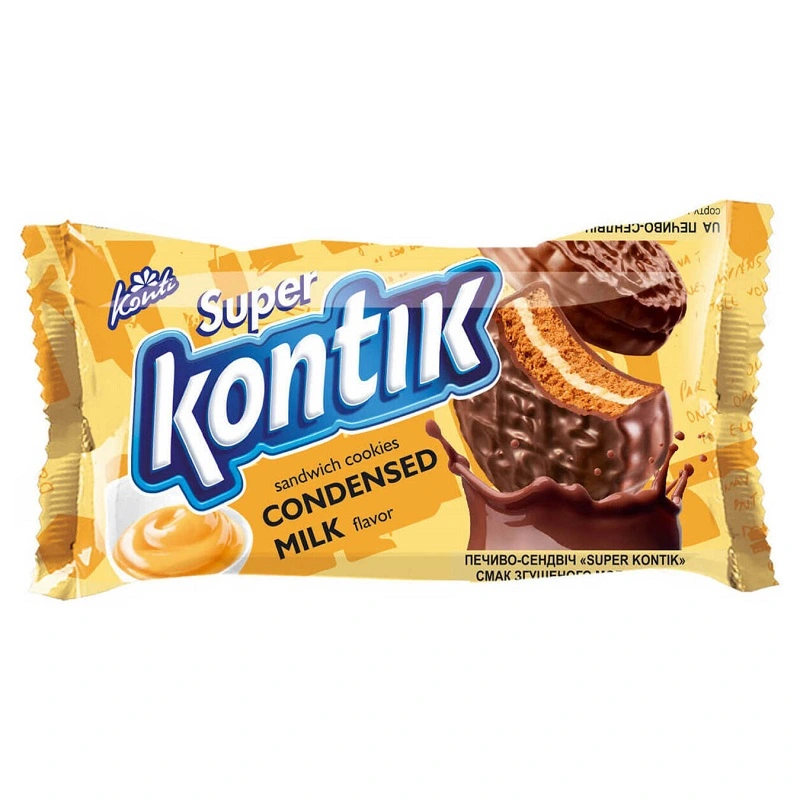 Печиво-сендвіч смак згущеного молока Super Kontik Konti, 90 г
