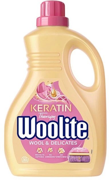 Засіб для прання рідкий для вовни та делікатних тканин з кератином Woolite, 1800мл